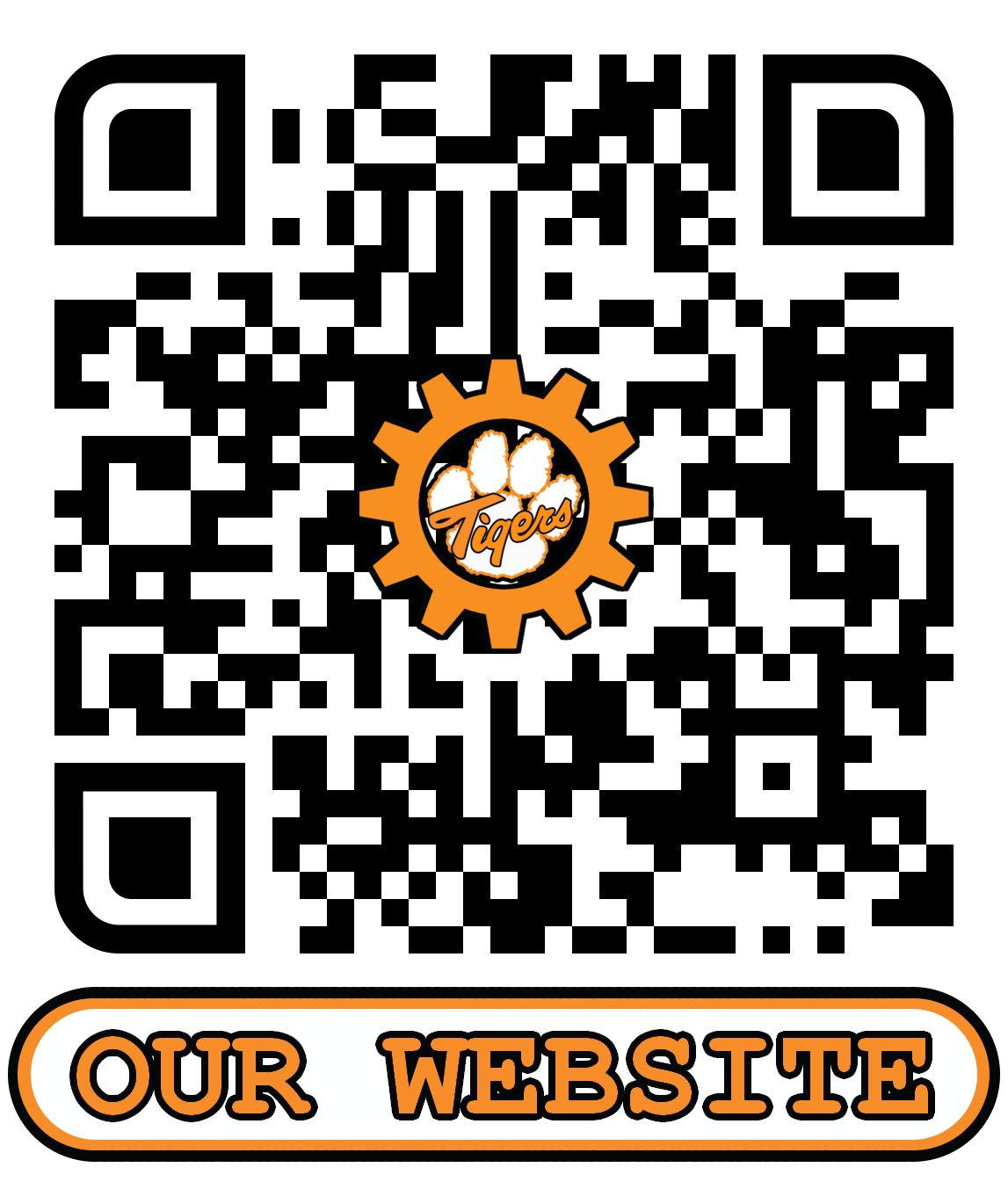 QR code to the RHS Robotix website with the text 'Our Website' underneath